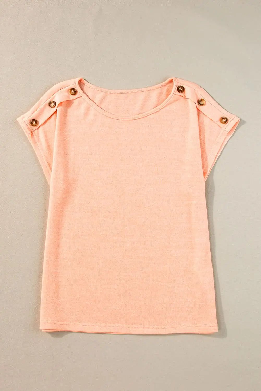 Love Salve Apricot Pink Button Detail Batwing Sleeve Casual