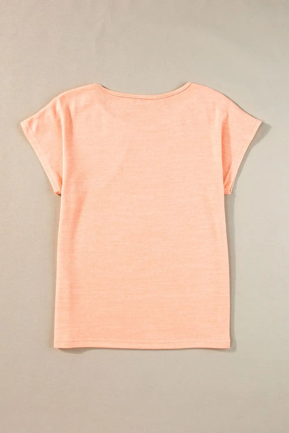 Love Salve Apricot Pink Button Detail Batwing Sleeve Casual