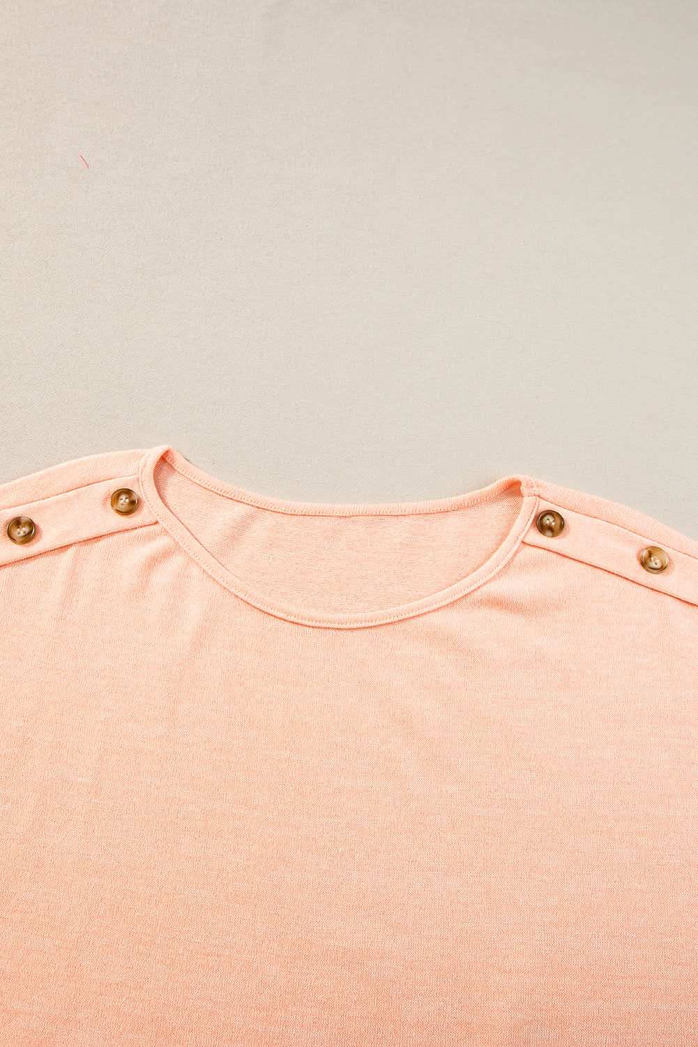 Love Salve Apricot Pink Button Detail Batwing Sleeve Casual