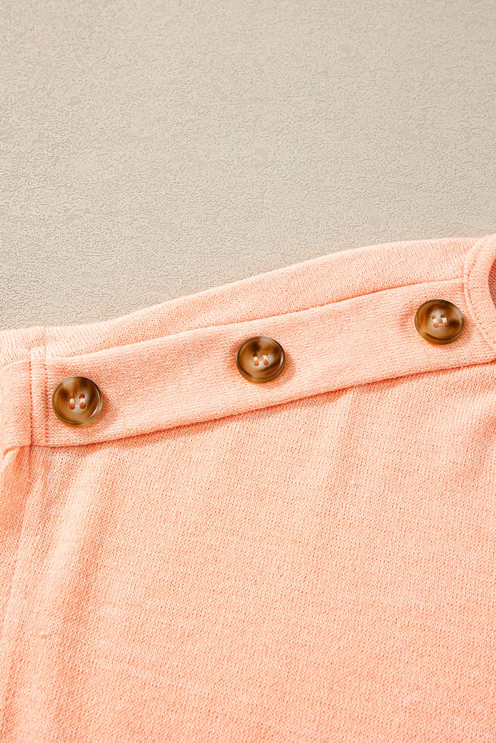 Love Salve Apricot Pink Button Detail Batwing Sleeve Casual