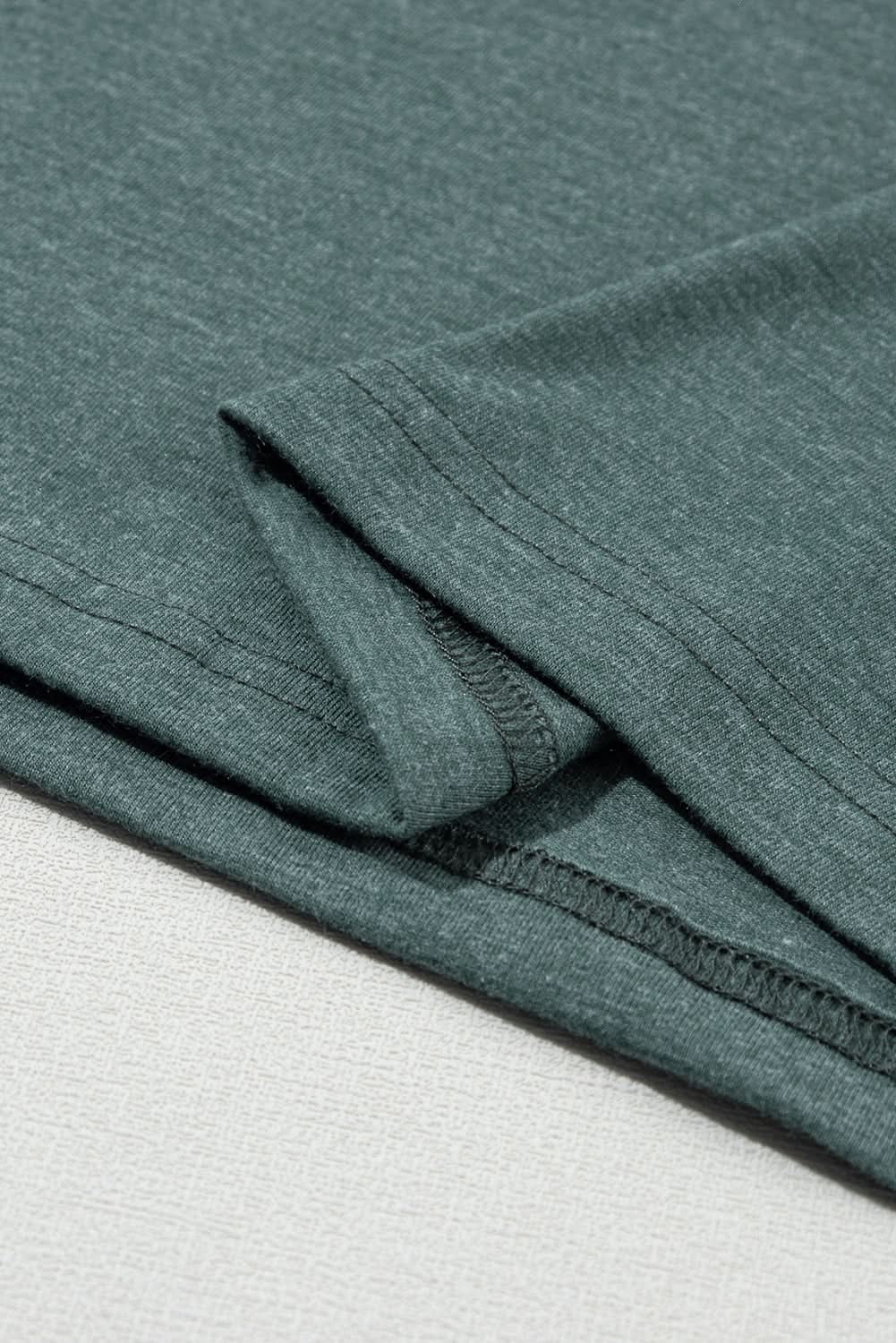 Love Salve Mist Green Fashion Petal Sleeve V Neck T Shirt