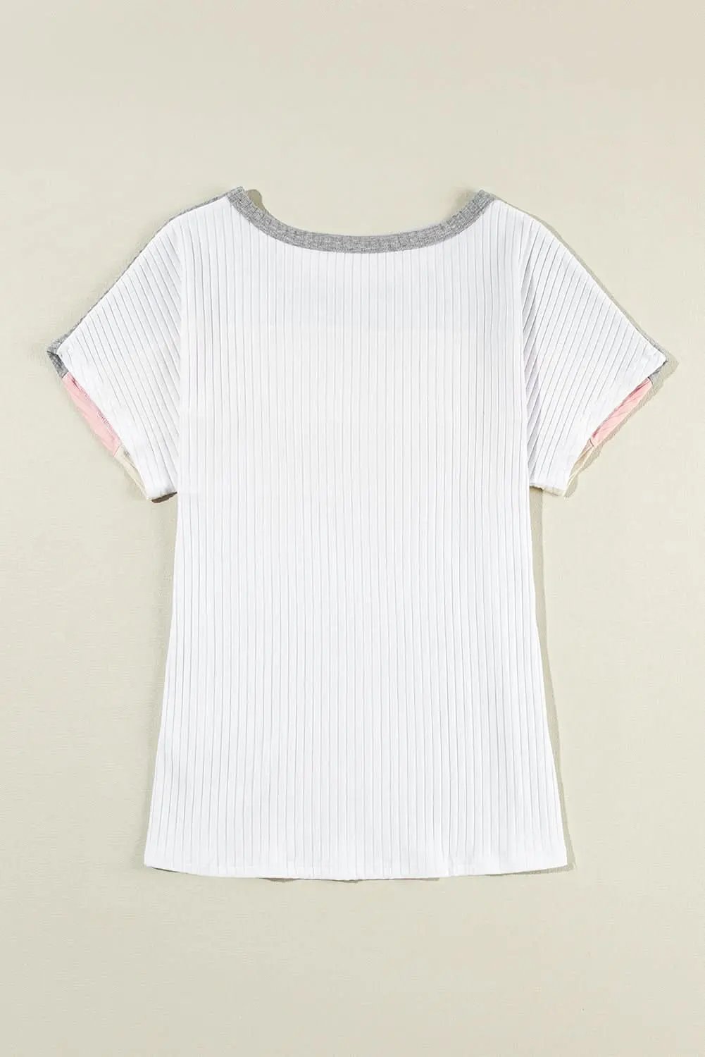 Love Salve Ribbed Color Block Tee Women's Casual T-Shirt Summer Essential