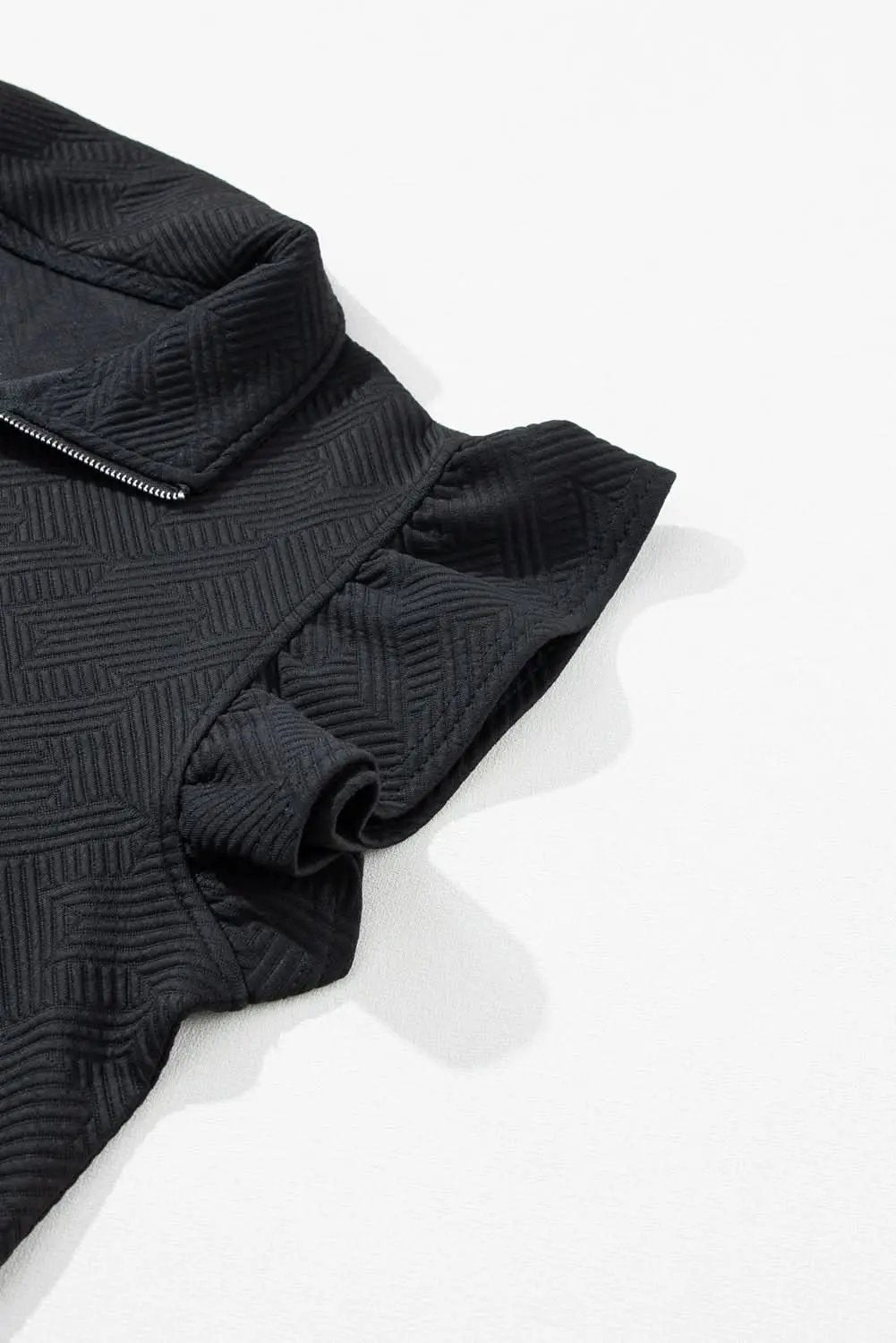 Love Salve Black Set Women's Daily Wear Pant Set Ruffle Sleeve, Wide Leg