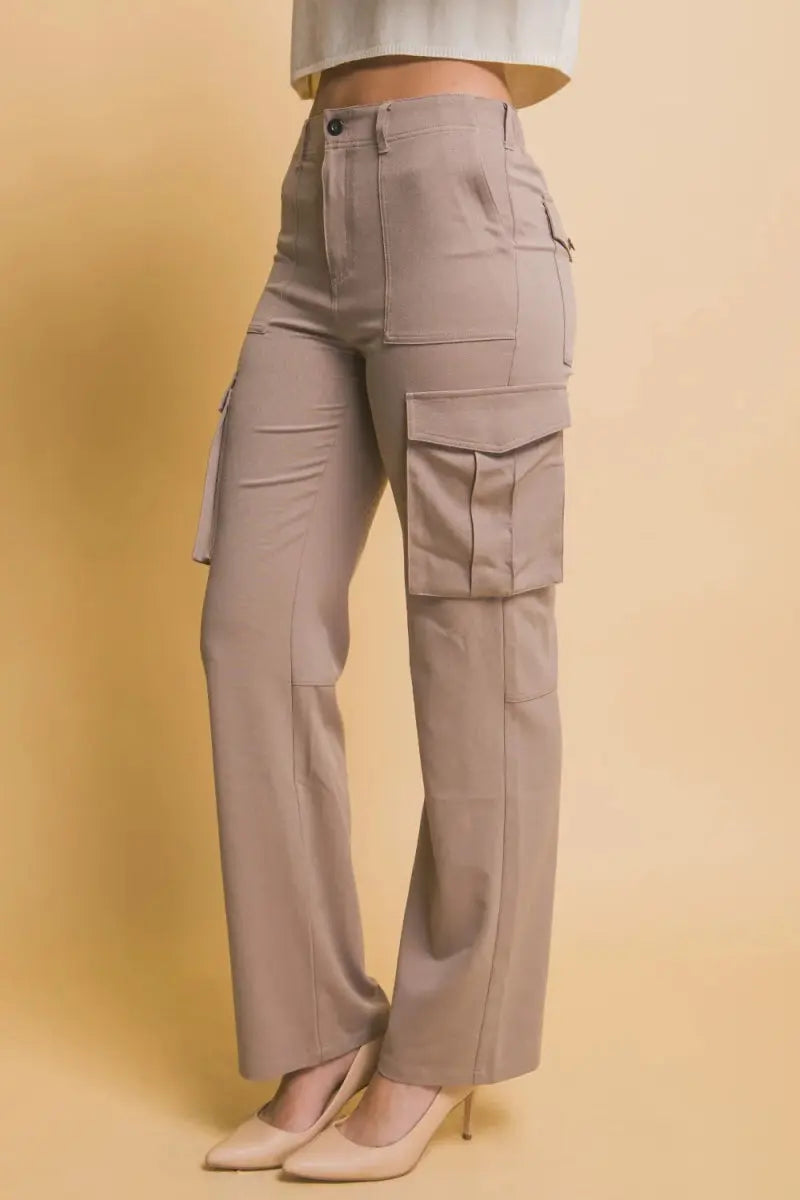 Trendsi High Rise Cargo Pants Women's Everyday Casual Bottoms with Pockets