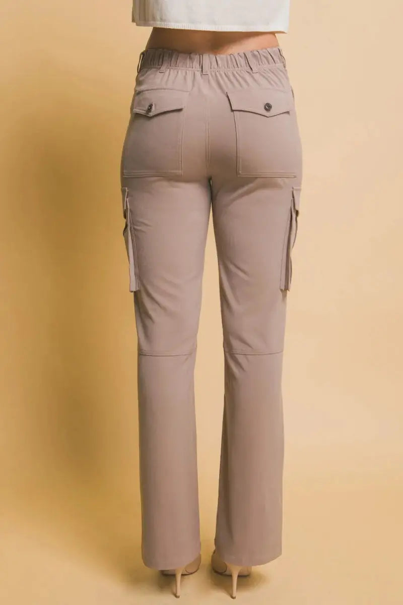 Trendsi High Rise Cargo Pants Women's Everyday Casual Bottoms with Pockets