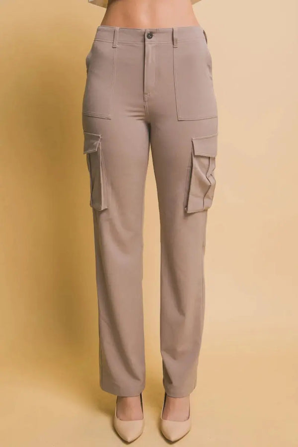 Trendsi High Rise Cargo Pants Women's Everyday Casual Bottoms with Pockets