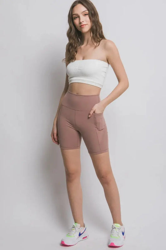 Trendsi High Waist Active Shorts Women's Workout Running Shorts USA Made