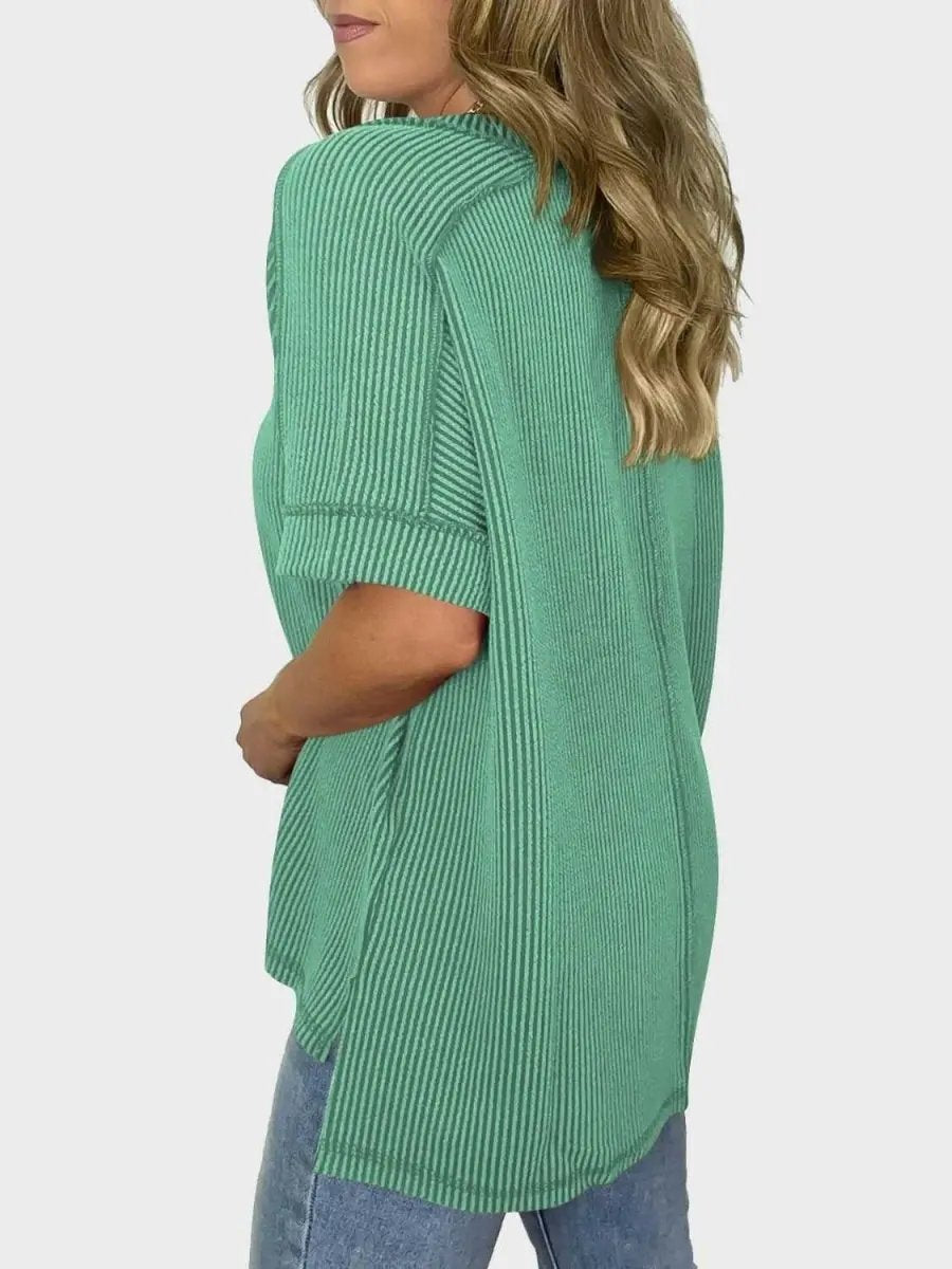 Trendsi Lovelet V-Neck Tee Women's Everyday Top: Soft Texture, Versatile Fit