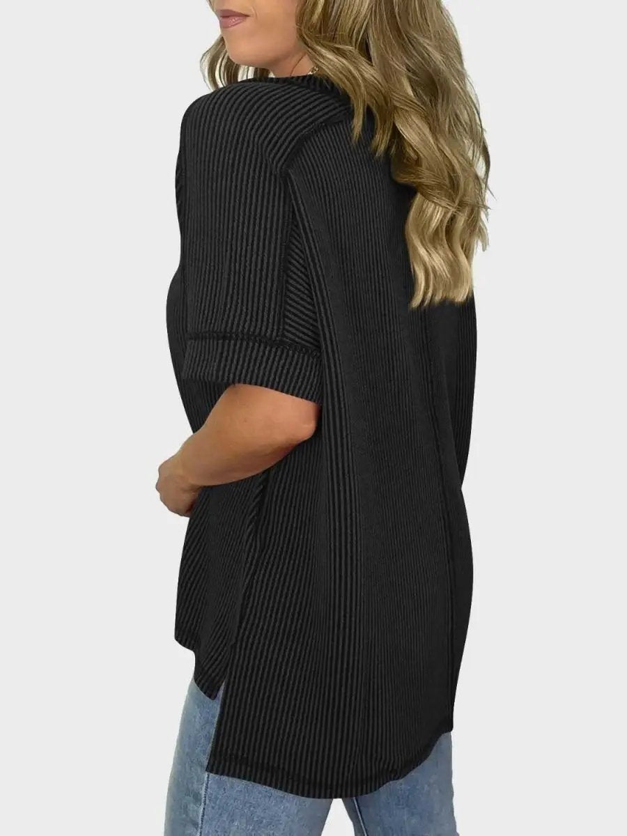 Trendsi Lovelet V-Neck Tee Women's Everyday Top: Soft Texture, Versatile Fit