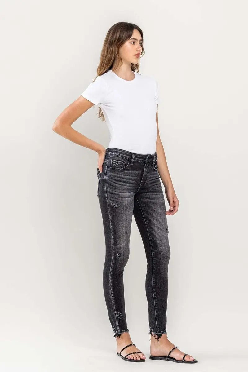 Trendsi Lovervet Raw Hem Jeans Women's Cropped Skinny Fit USA Shipped