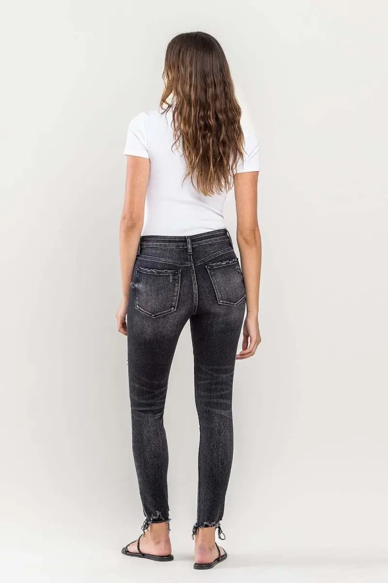 Trendsi Lovervet Raw Hem Jeans Women's Cropped Skinny Fit USA Shipped