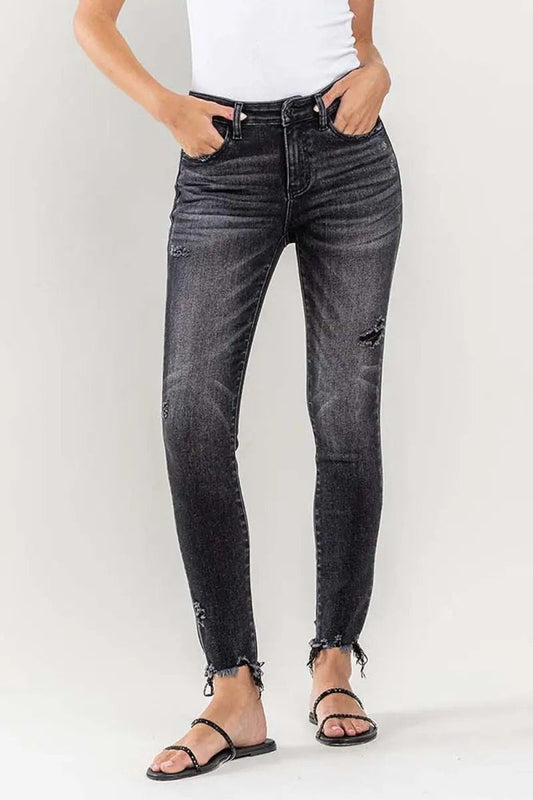 Trendsi Lovervet Raw Hem Jeans Women's Cropped Skinny Fit USA Shipped