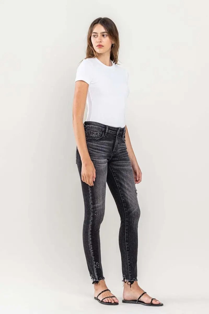 Trendsi Lovervet Raw Hem Jeans Women's Cropped Skinny Fit USA Shipped