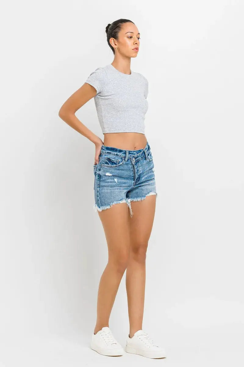 Women's Denim Shorts - Raw Hem - Casual Summer Style