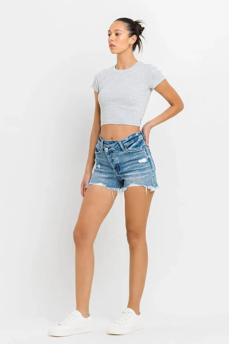 Women's Denim Shorts - Raw Hem - Casual Summer Style