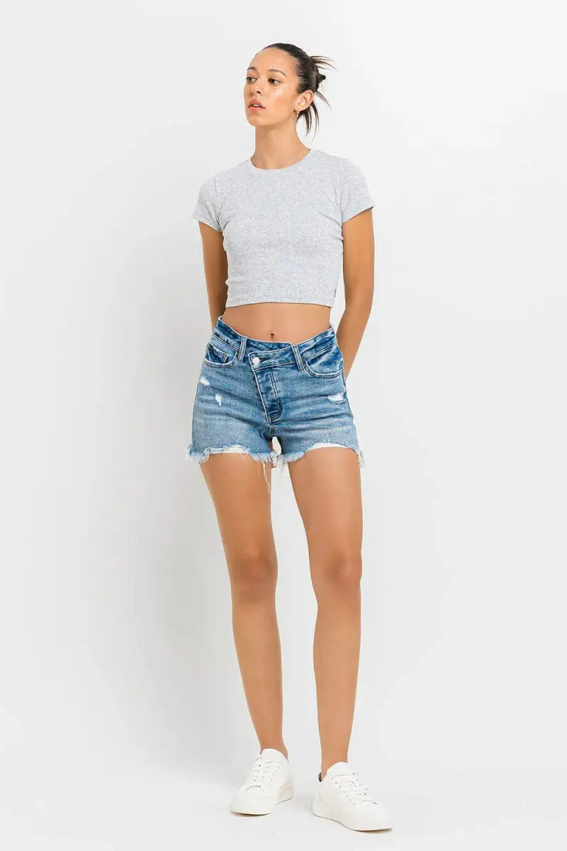 Women's Denim Shorts - Raw Hem - Casual Summer Style