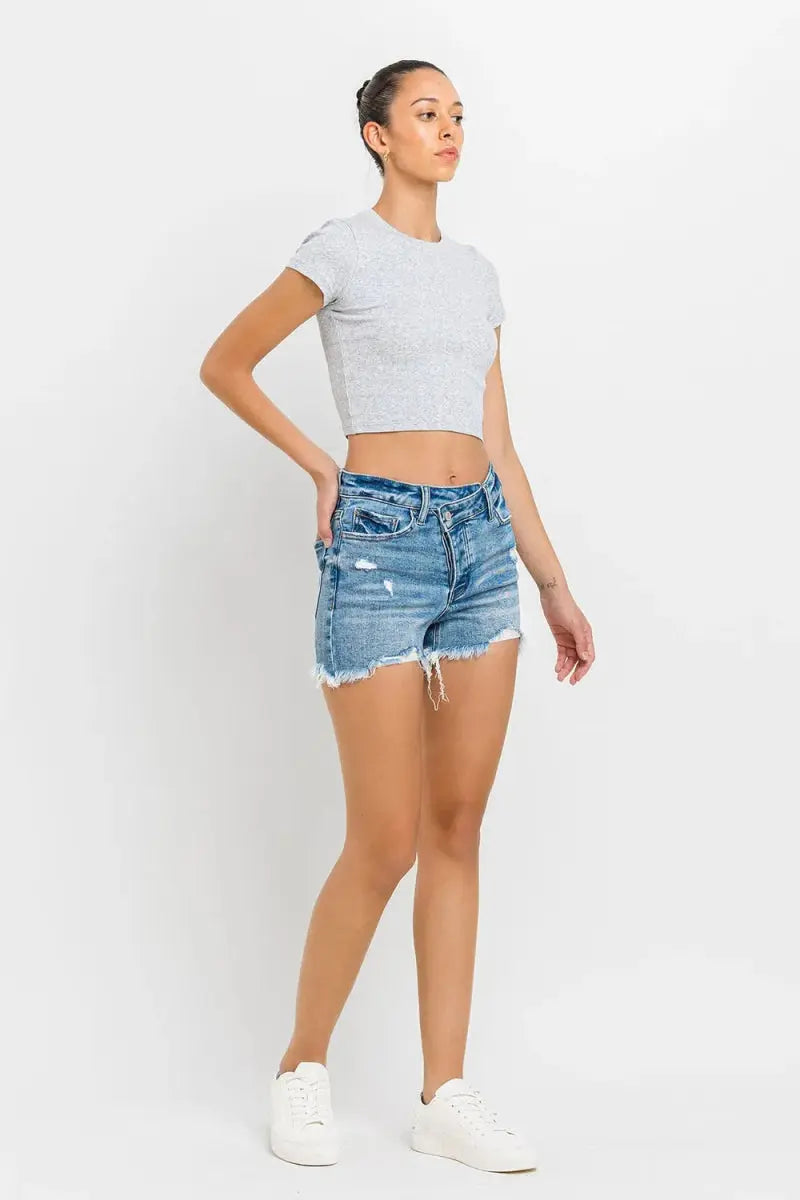 Women's Denim Shorts - Raw Hem - Casual Summer Style