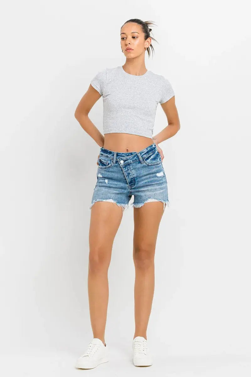 Women's Denim Shorts - Raw Hem - Casual Summer Style