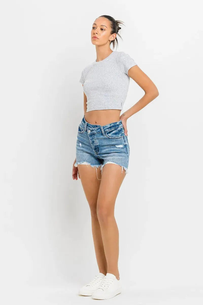 Women's Denim Shorts - Raw Hem - Casual Summer Style