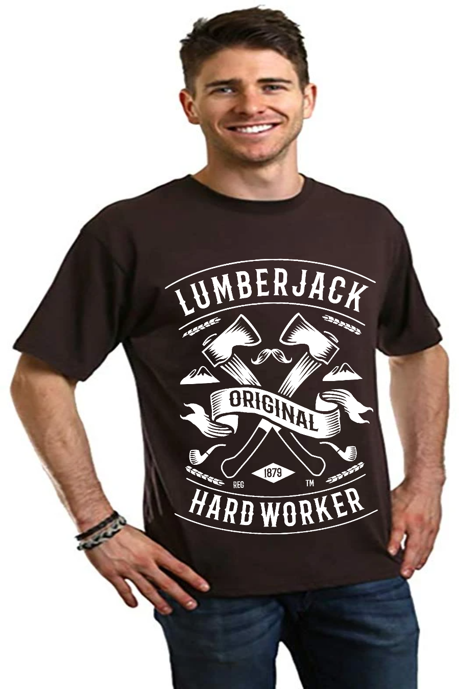 LumberJack Men's Bamboo Viscose/Organic Cotton Short Sleeve Graphic T-Shirt