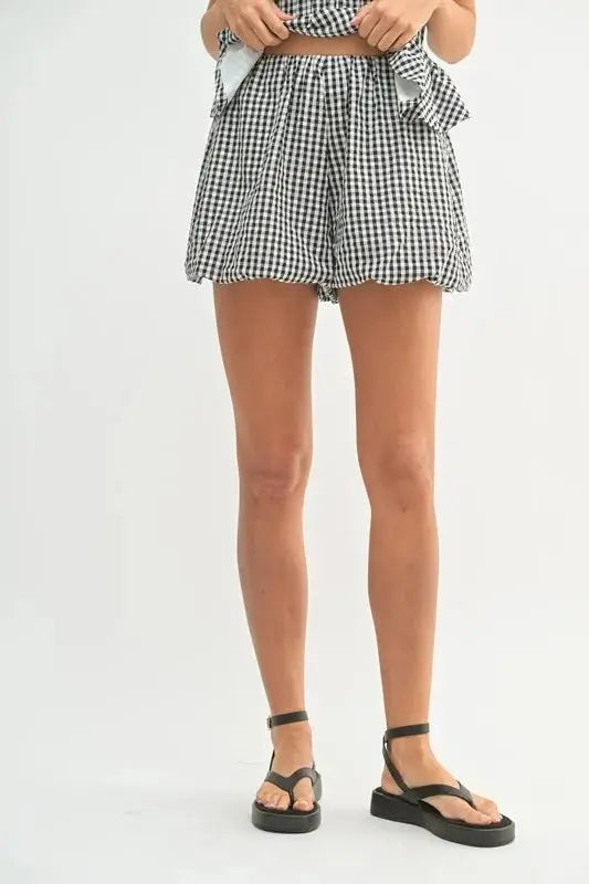 Women's Two Piece Set - Gingham Print - Cute & Trendy