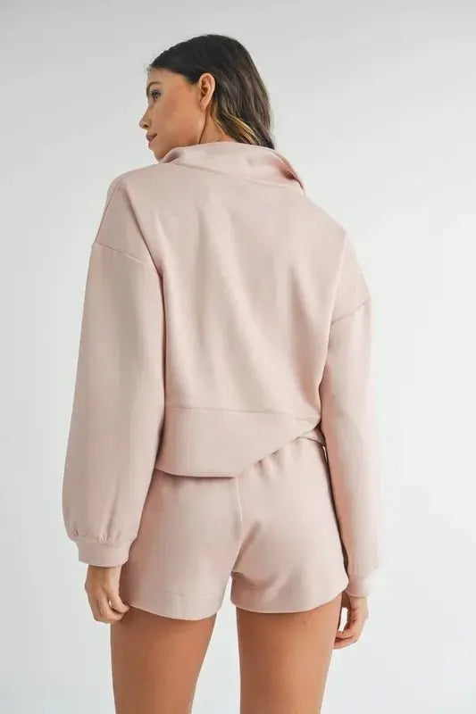 Women's Loungewear Set - Half Zip Two Piece - Cozy Comfort