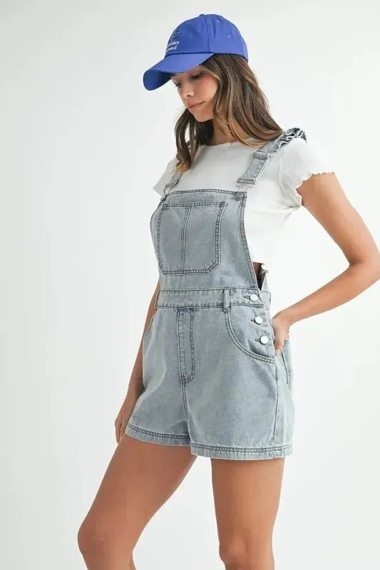 Denim Romper - Casual & Comfortable Overall