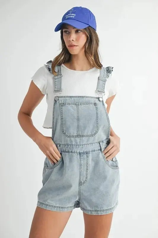 Denim Romper - Casual & Comfortable Overall