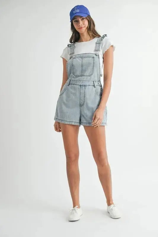 Denim Romper - Casual & Comfortable Overall