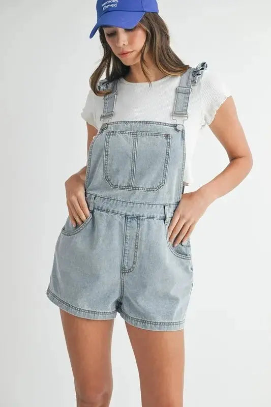 Denim Romper - Casual & Comfortable Overall
