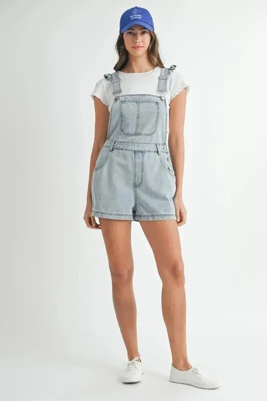 Denim Romper - Casual & Comfortable Overall