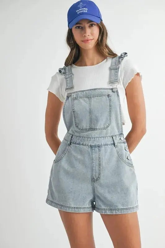 Denim Romper - Casual & Comfortable Overall