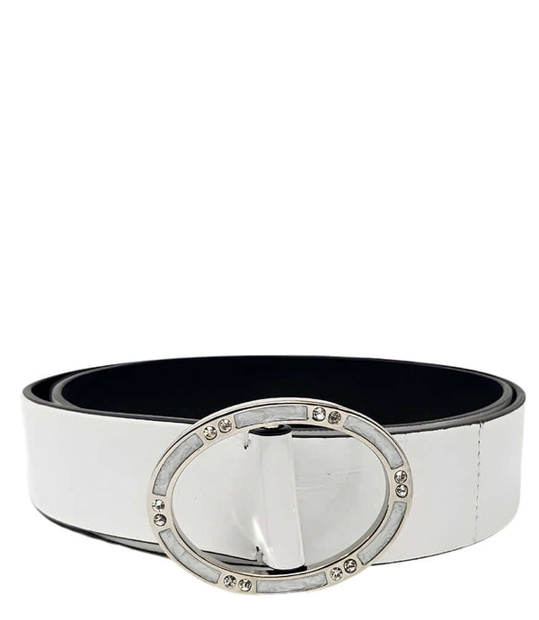 White Wrinkled Patent Leather