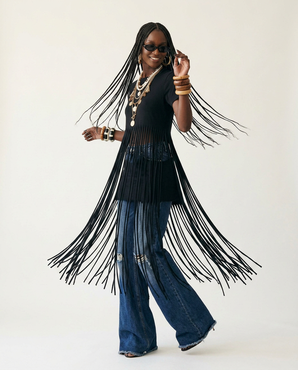 Wild Heart Fringe Cotton T-Shirt