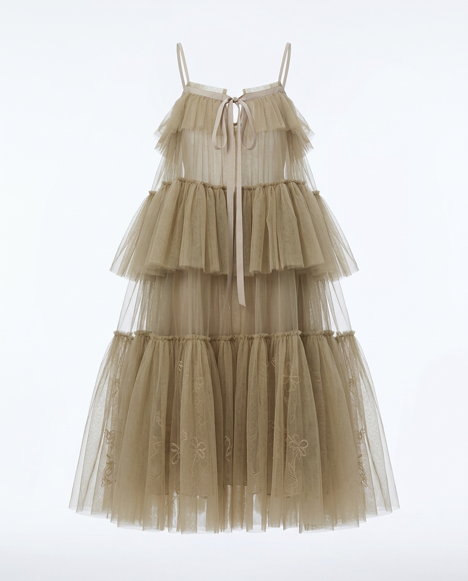 Boundless Mesh Tiered Maxi Dress