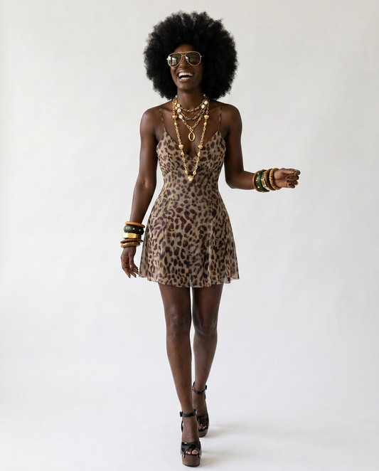 Daring Leopard Print Mini Dress