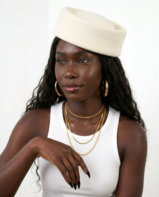 Elegant Wool Felt Pillbox Hat