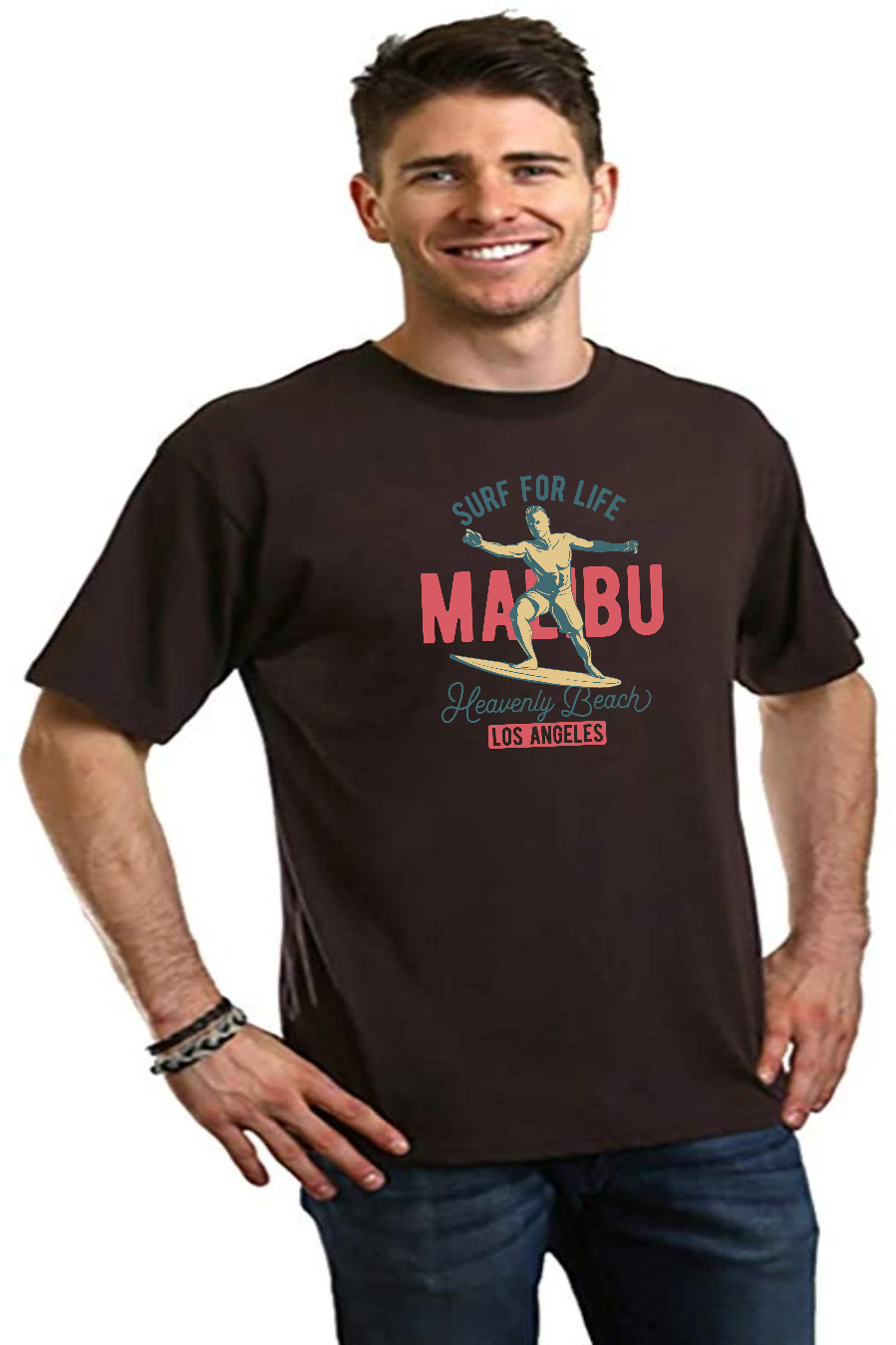 MALIBU Men's Bamboo Viscose/Organic Cotton Short Sleeve Graphic T-Shirt