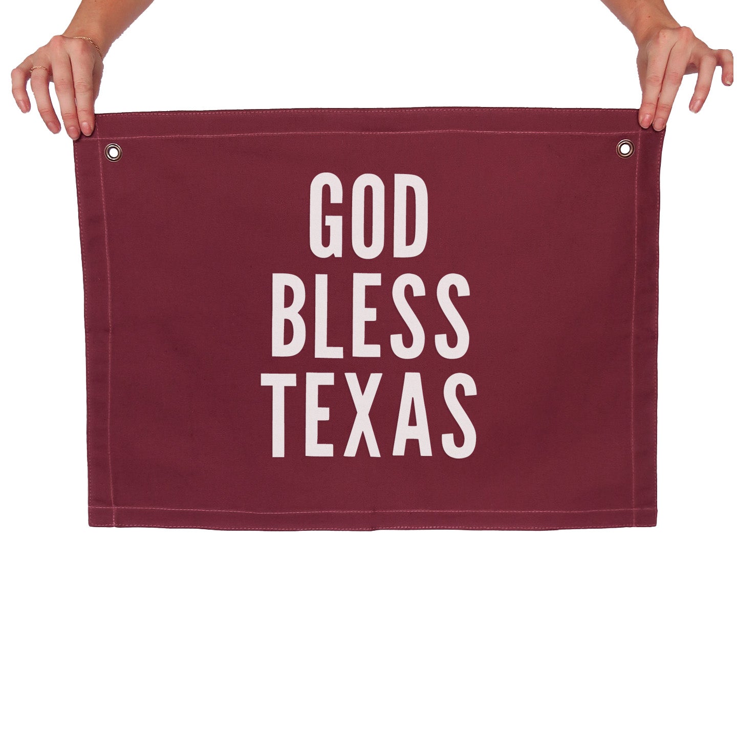 God Bless Texas Large Canvas Flag