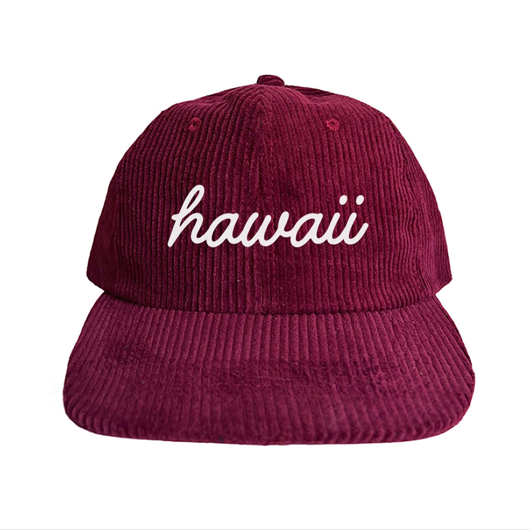Hawaii Cursive Corduroy Cap