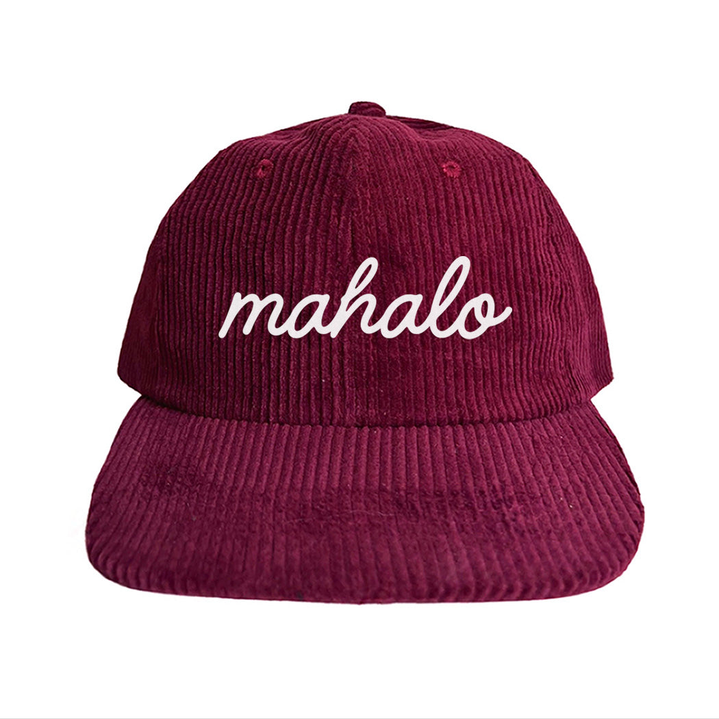 Mahalo Cursive Corduroy Cap