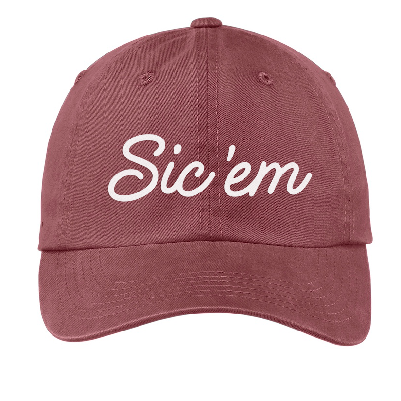 Sic 'em Cursive Baseball Cap