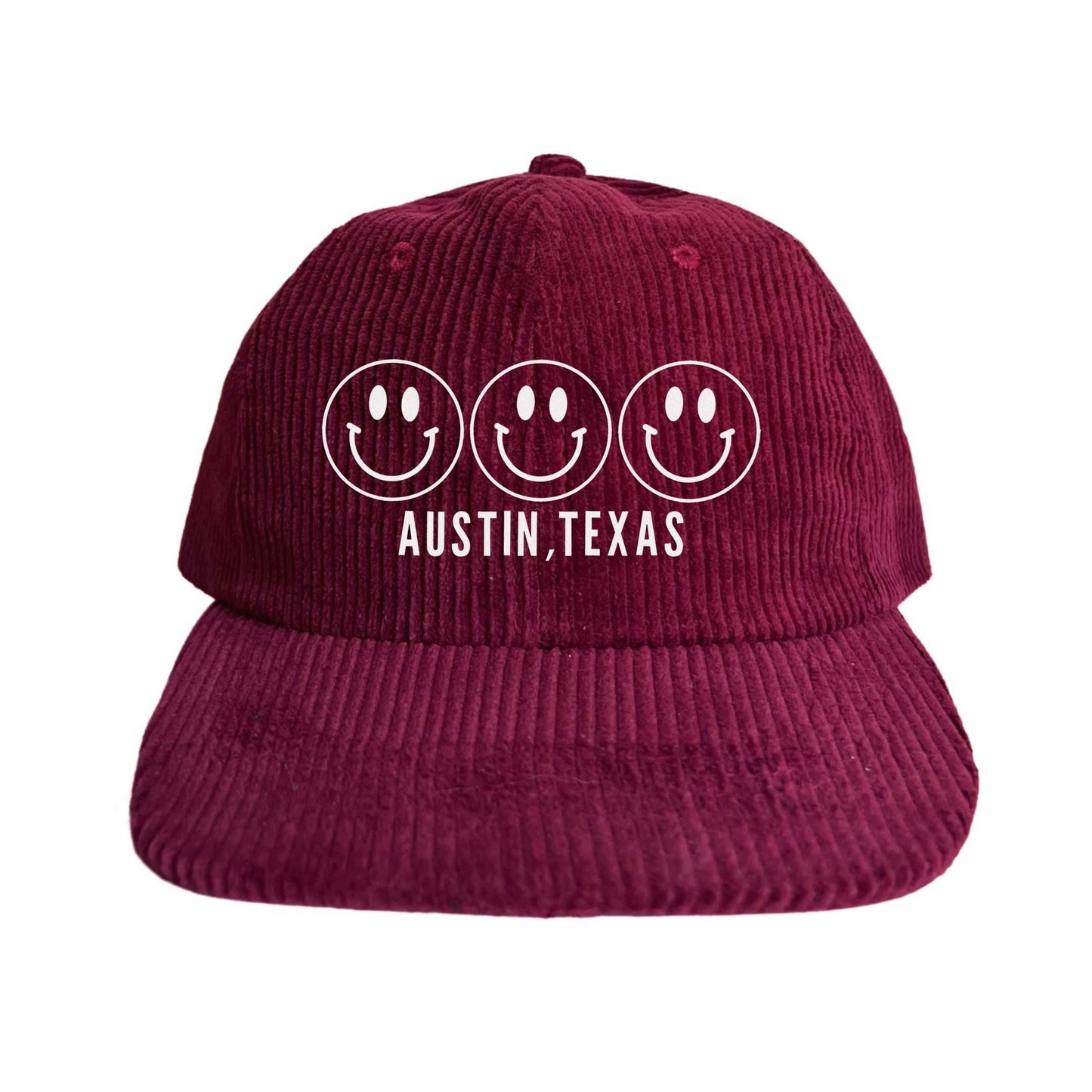Smile Austin Texas Corduroy Cap
