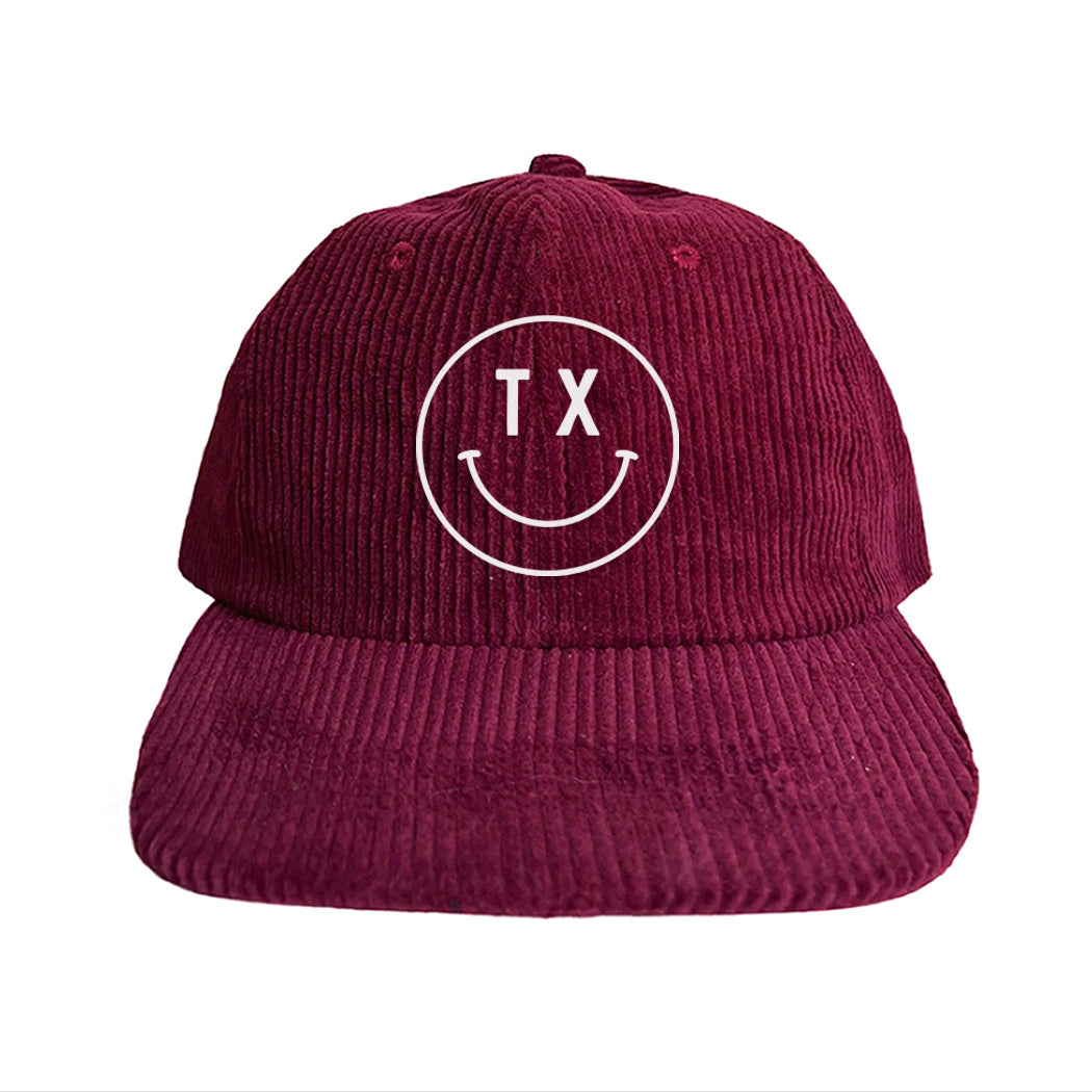 TX Smiley Face Corduroy Cap