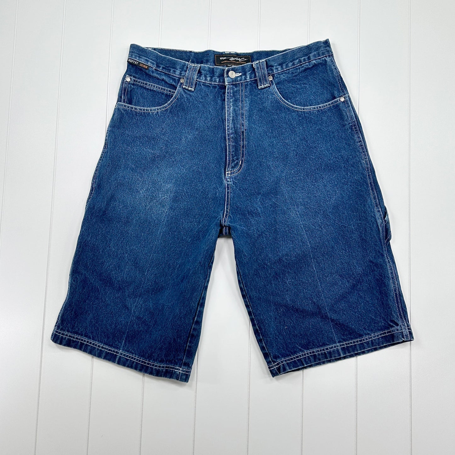 Moffat Vintage Denim Baggy Carpenter Shorts - Waist Measures 36"