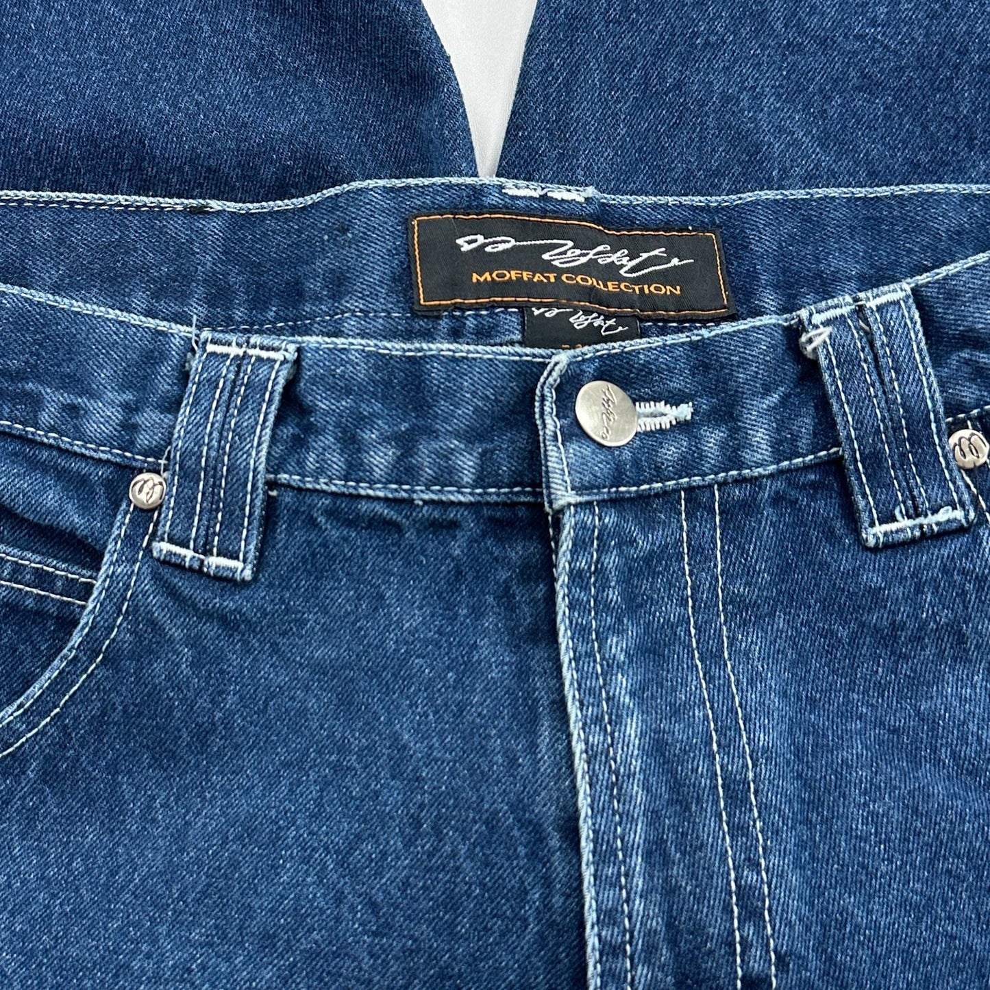 Moffat Vintage Denim Baggy Carpenter Shorts - Waist Measures 36"