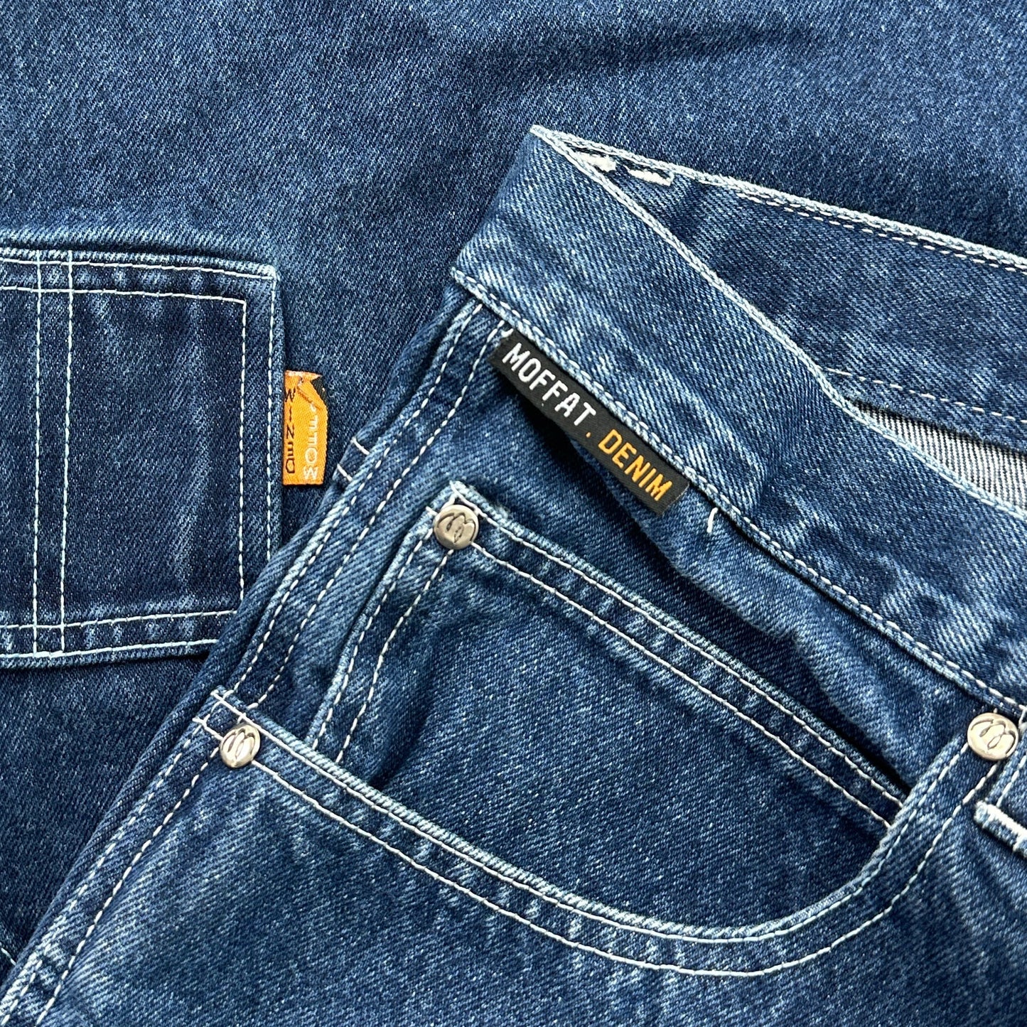 Moffat Vintage Denim Baggy Carpenter Shorts - Waist Measures 36"