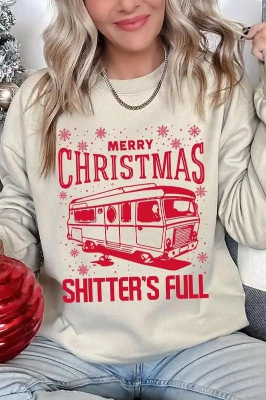 Color Bear Shitter's Full Graphic Unisex Sweatshirt Holiday Party Comfy Crewneck