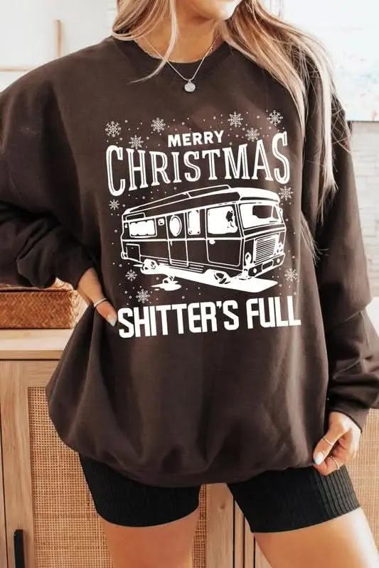 Color Bear Shitter's Full Graphic Unisex Sweatshirt Holiday Party Comfy Crewneck