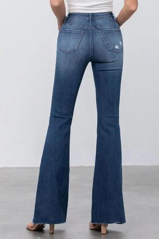 Insane Gene Dark Wash Flare Jeans Women's Contemporary Denim - Flattering Fit